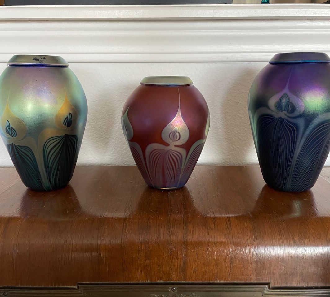 Signed, Hand-blown Glass Vases (Set of 3)